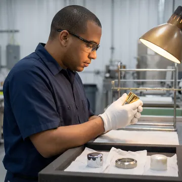 High-quality metal finished components showing various plating finishes