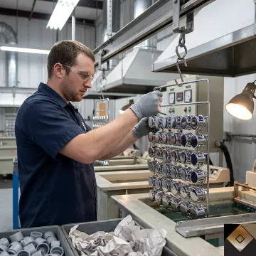 Industrial electroplating process in modern facility