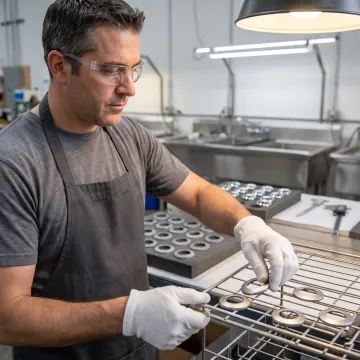 Step-by-step metal finishing process for contract manufacturers