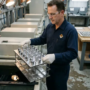 Chrome plating production facility with automated plating lines