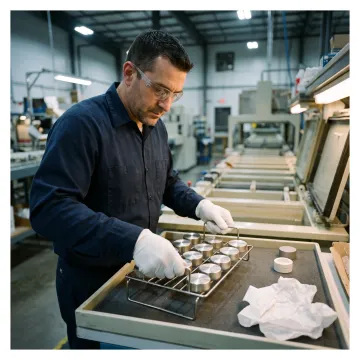 Industrial nickel plating production facility with metal components