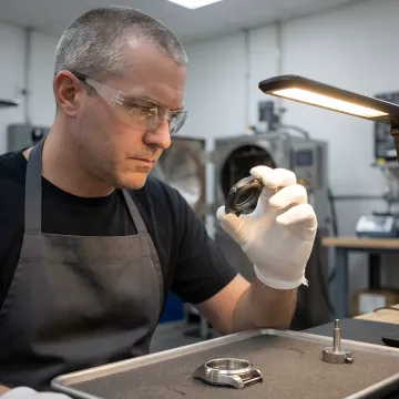 Luxury watch with PVD coating showing reflective metallic finish
