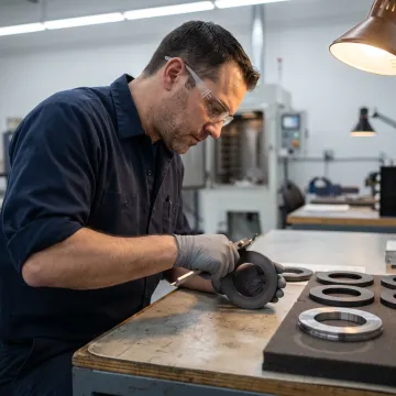 Industrial parts with TiCN coating showing metallic dark gray finish