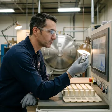 Technician operating plasma treatment system with polycarbonate components