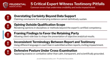 Five critical forensic expert witness testimony pitfalls attorneys should avoid