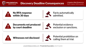 Three civil discovery deadline failures and their immediate legal consequences