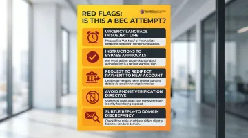 BEC email warning signs checklist identifying five red flags to recognize