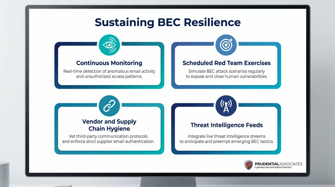 Four pillars of long-term BEC resilience framework for ongoing email security