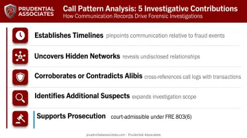 Five ways call pattern analysis advances multi-party fraud investigations infographic