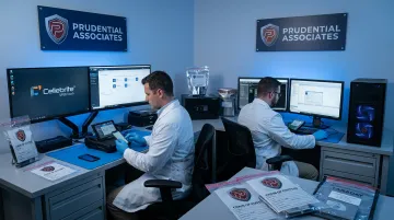 Prudential Associates forensic laboratory with certified examiners analyzing digital evidence