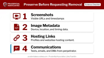 Four-step digital evidence preservation checklist for revenge porn legal cases
