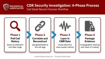 Four-phase CUCM CDR security investigation workflow from call history to evidence packaging