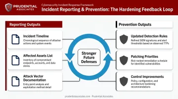 Incident response reporting and prevention outputs feeding back into detection rules