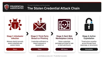 4-step stolen credential attack chain from infostealer to dark web exploitation