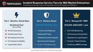 Three-tier incident response service model comparison for medium enterprises 2026