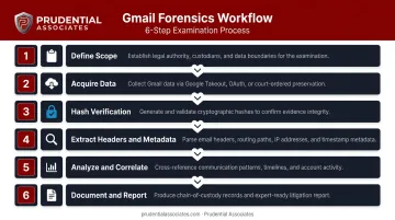 Gmail forensics six-step workflow from scope definition to court-admissible reporting
