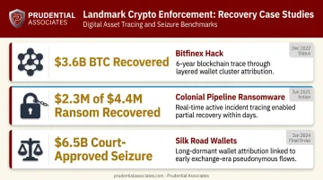Three landmark blockchain forensic cases recovered amounts and key investigative insights comparison