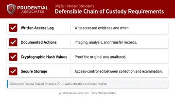 Four chain of custody requirements for legally defensible digital forensic evidence