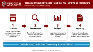 NIST SP 800-86 four-phase digital forensic evidence collection process flow