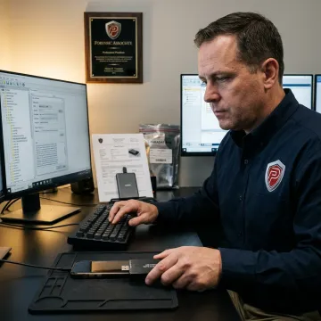 Cell phone forensic examination in a digital lab