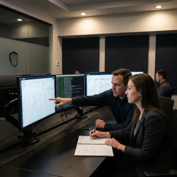 Cybersecurity incident response analysts monitoring threats