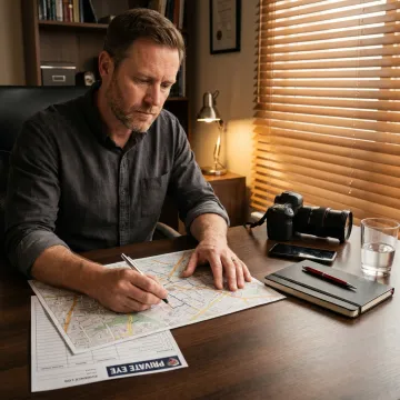 Investigator preparing a surveillance plan