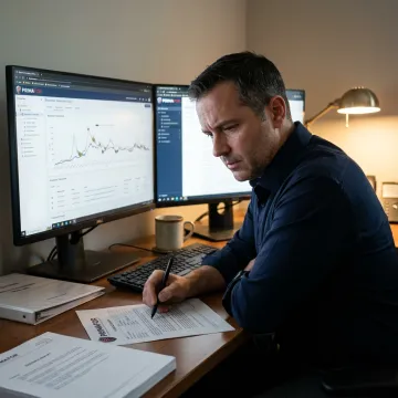 Blockchain investigator reviewing cryptocurrency transaction flows