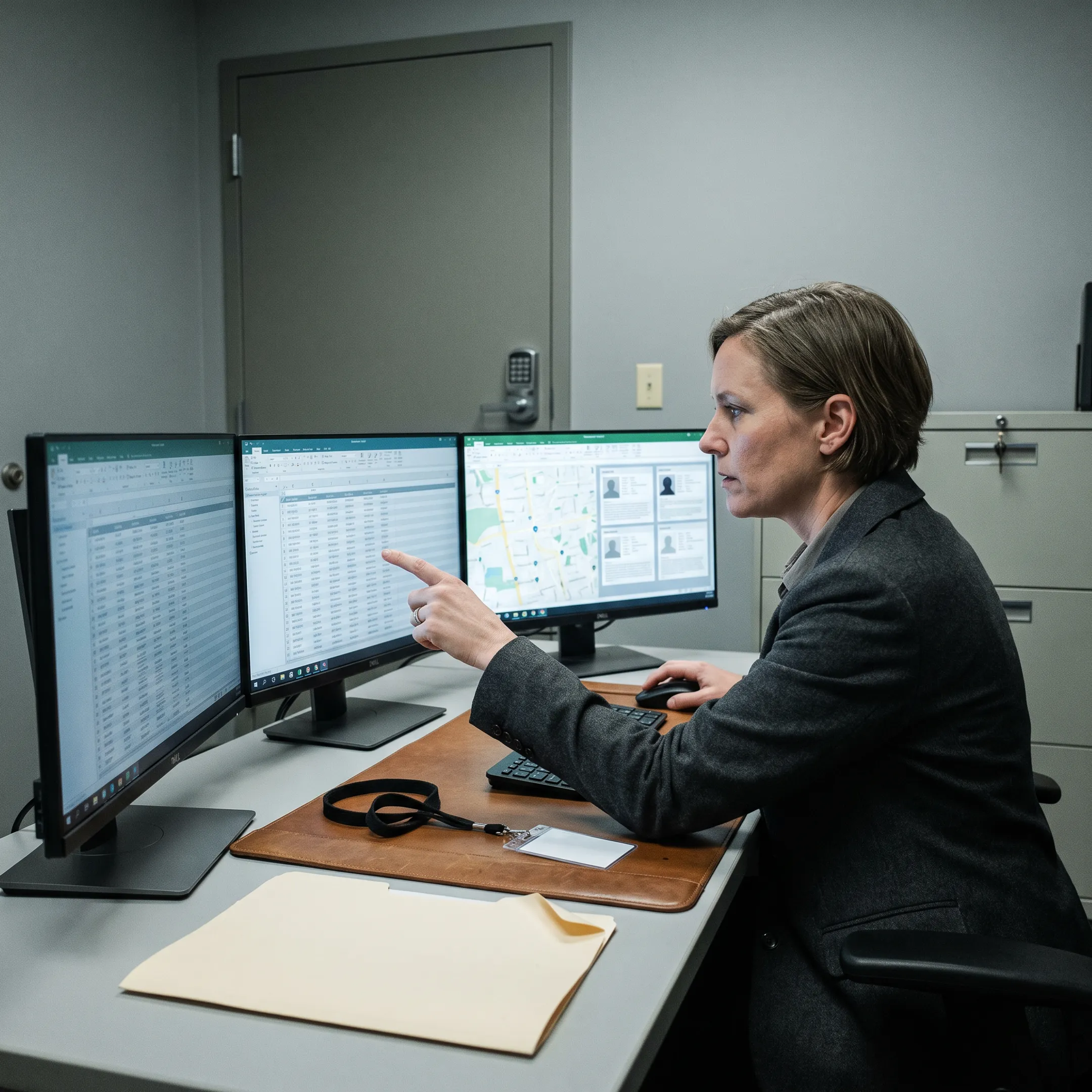 Investigator analyzing location leads