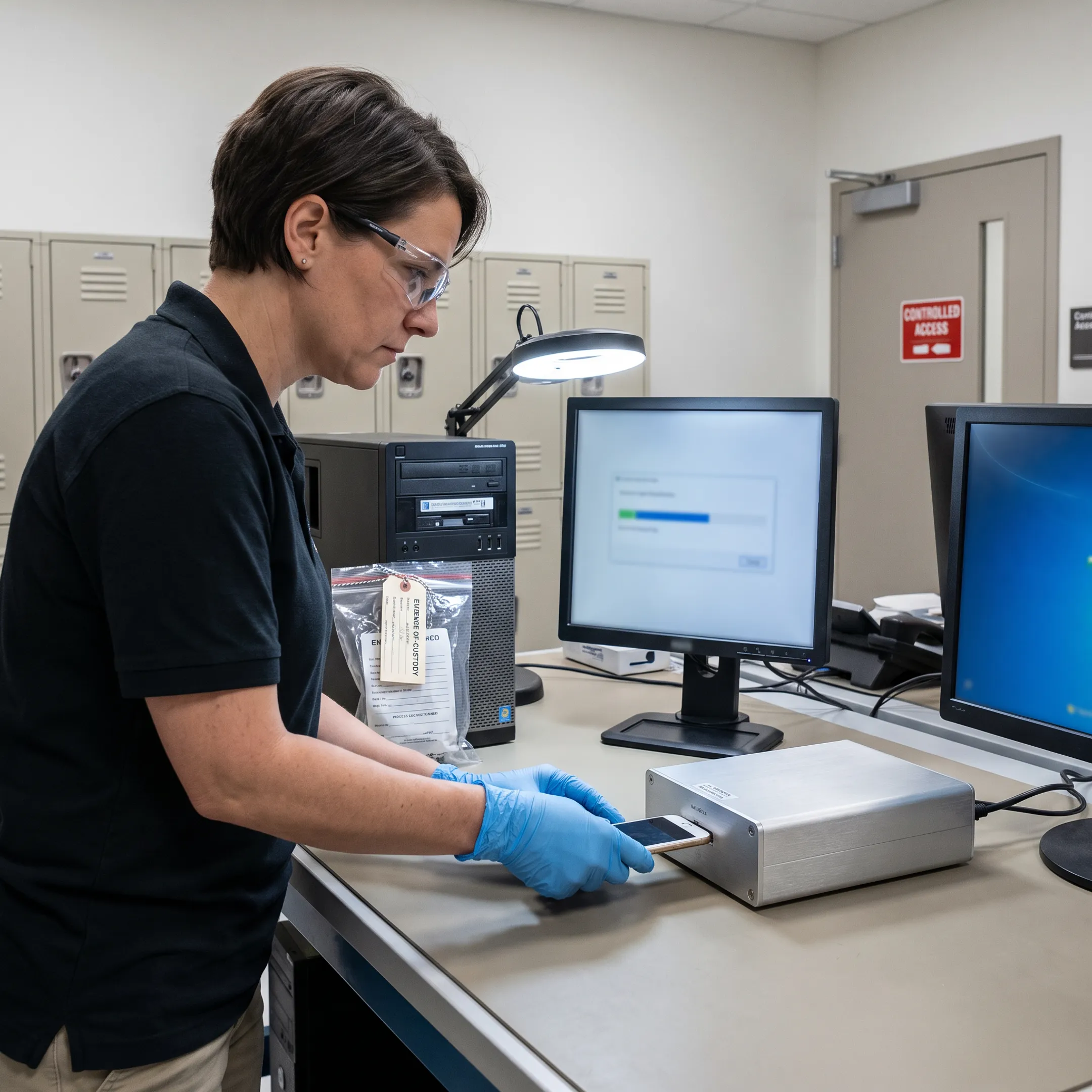 Examiner preserving digital evidence from a mobile device