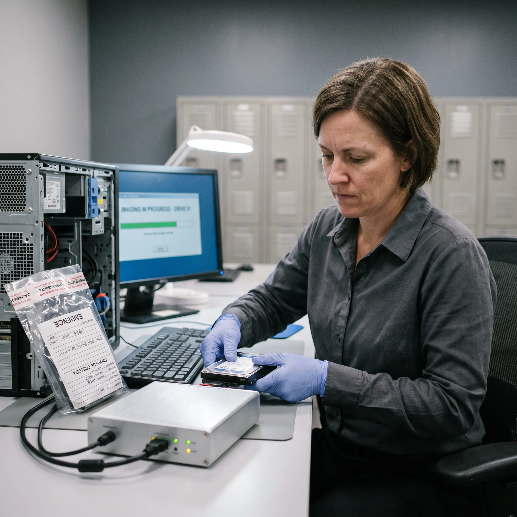 Specialist preserving digital evidence from a computer