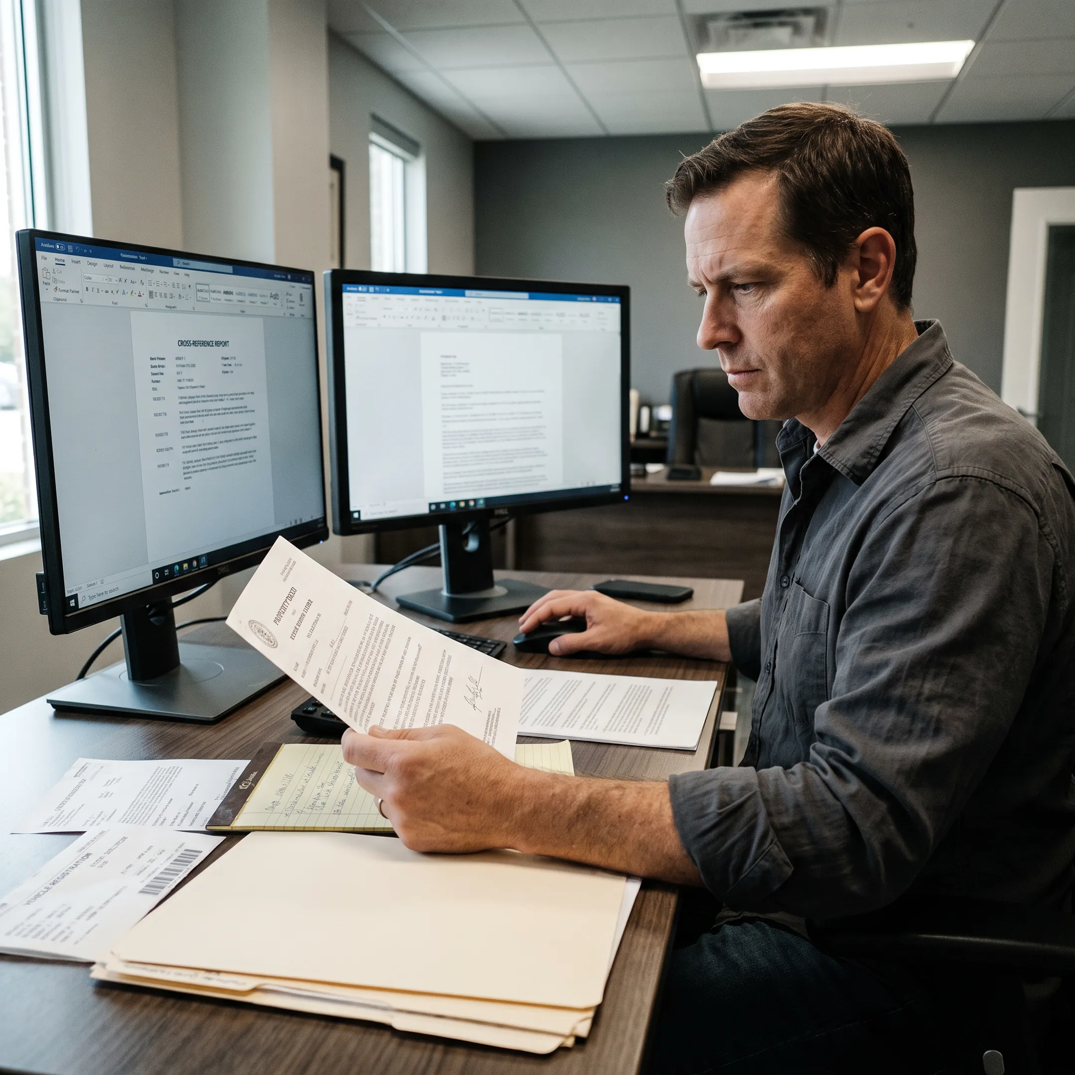 Asset investigator analyzing records