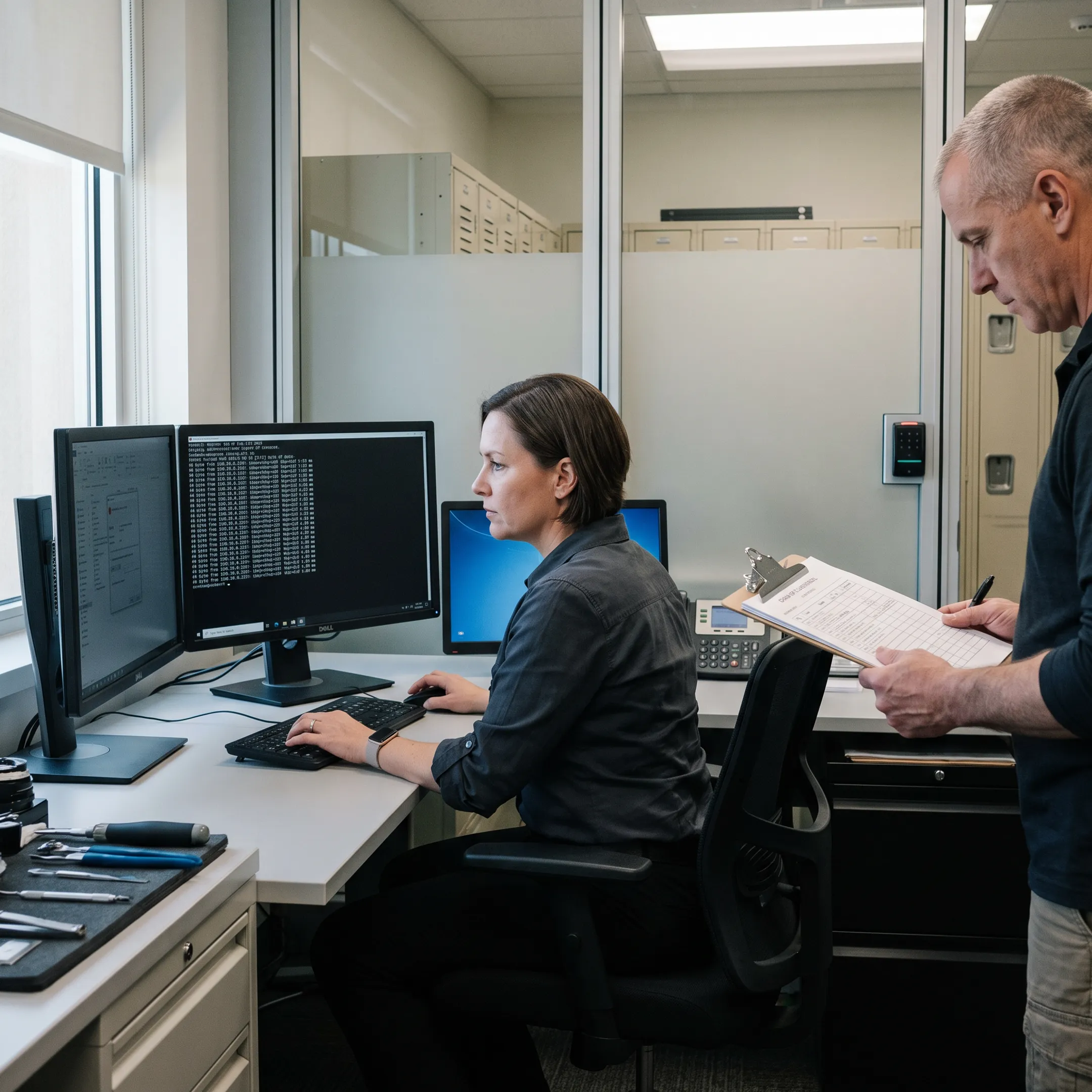 Security professional testing a network