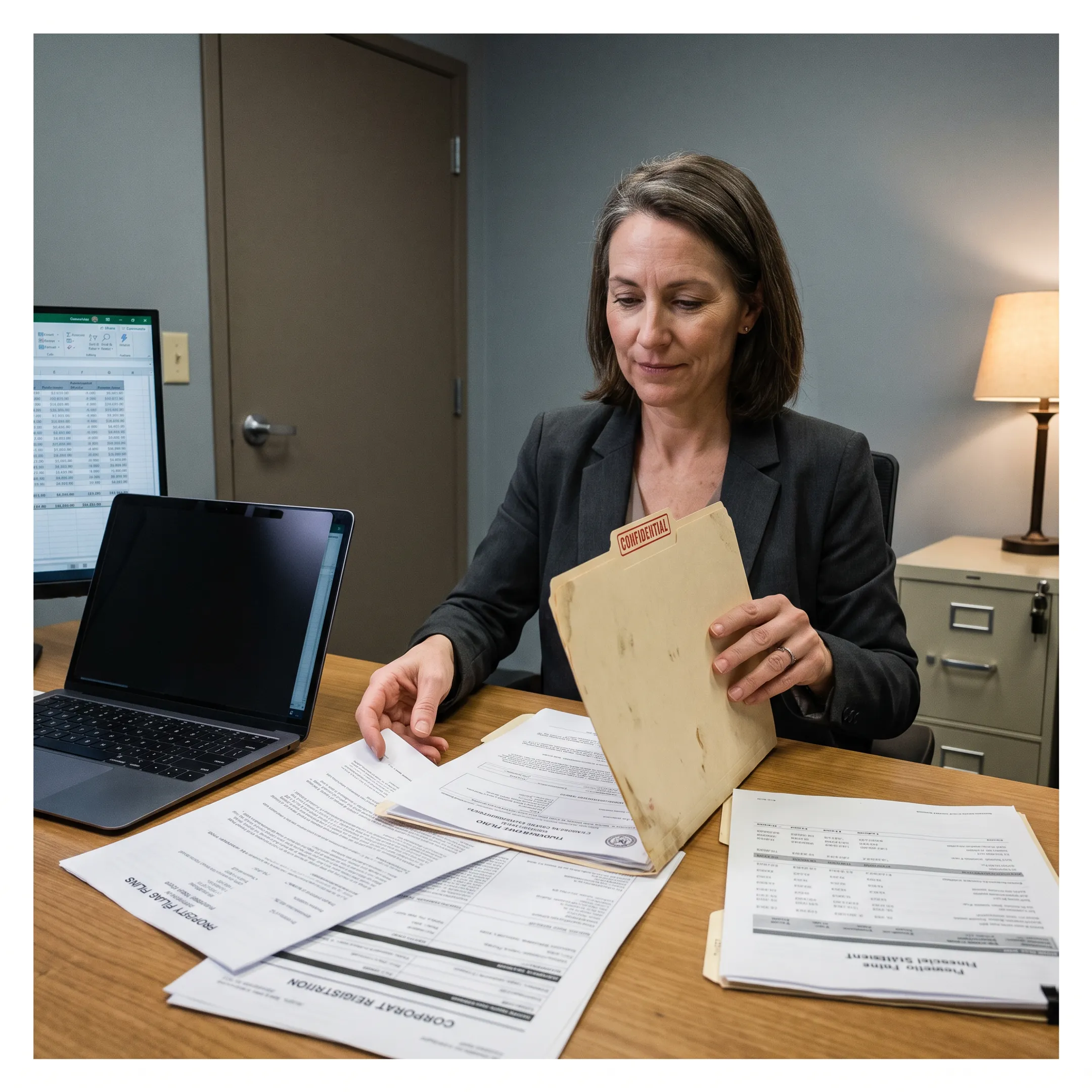 Analyst organizing asset investigation findings