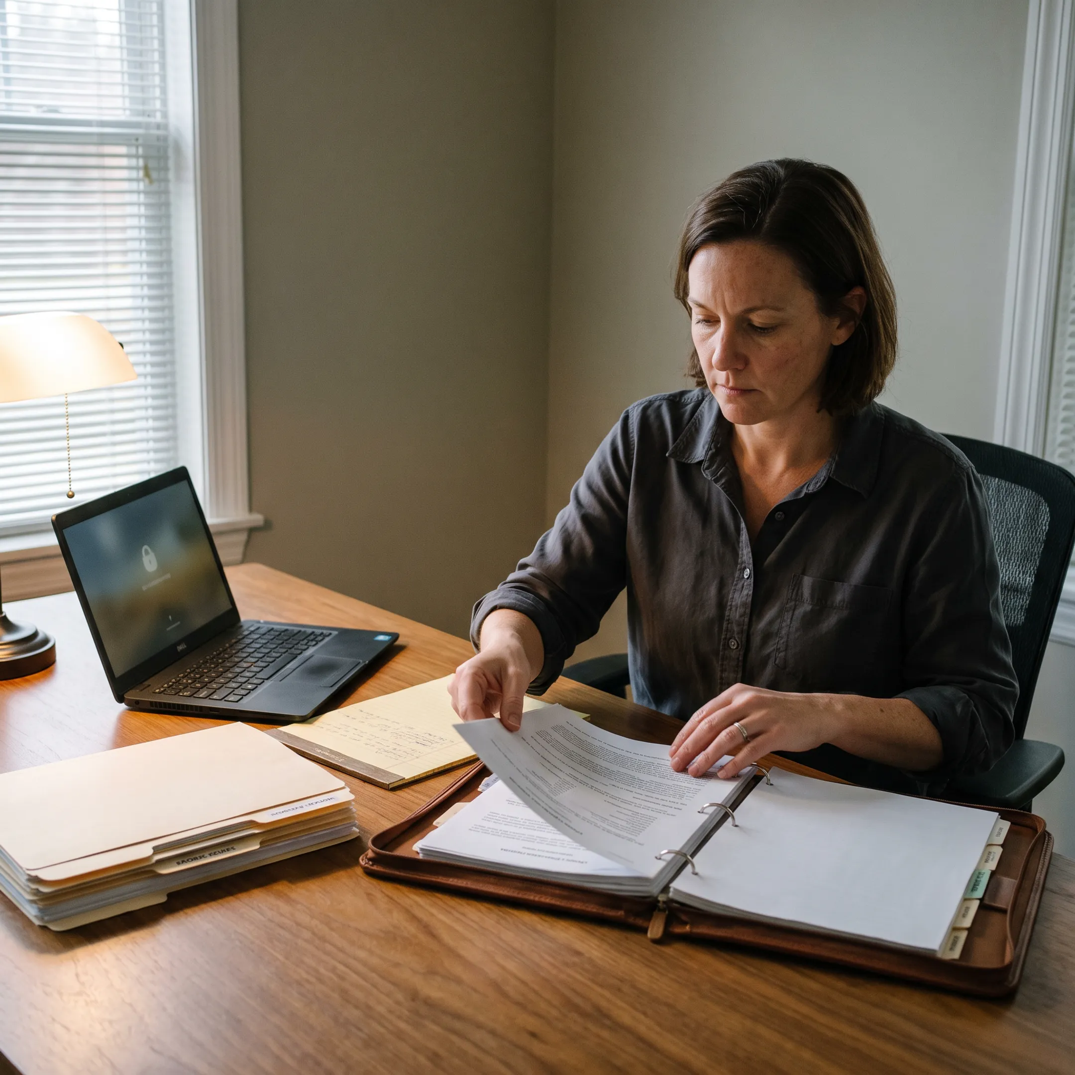 Investigator organizing asset search findings