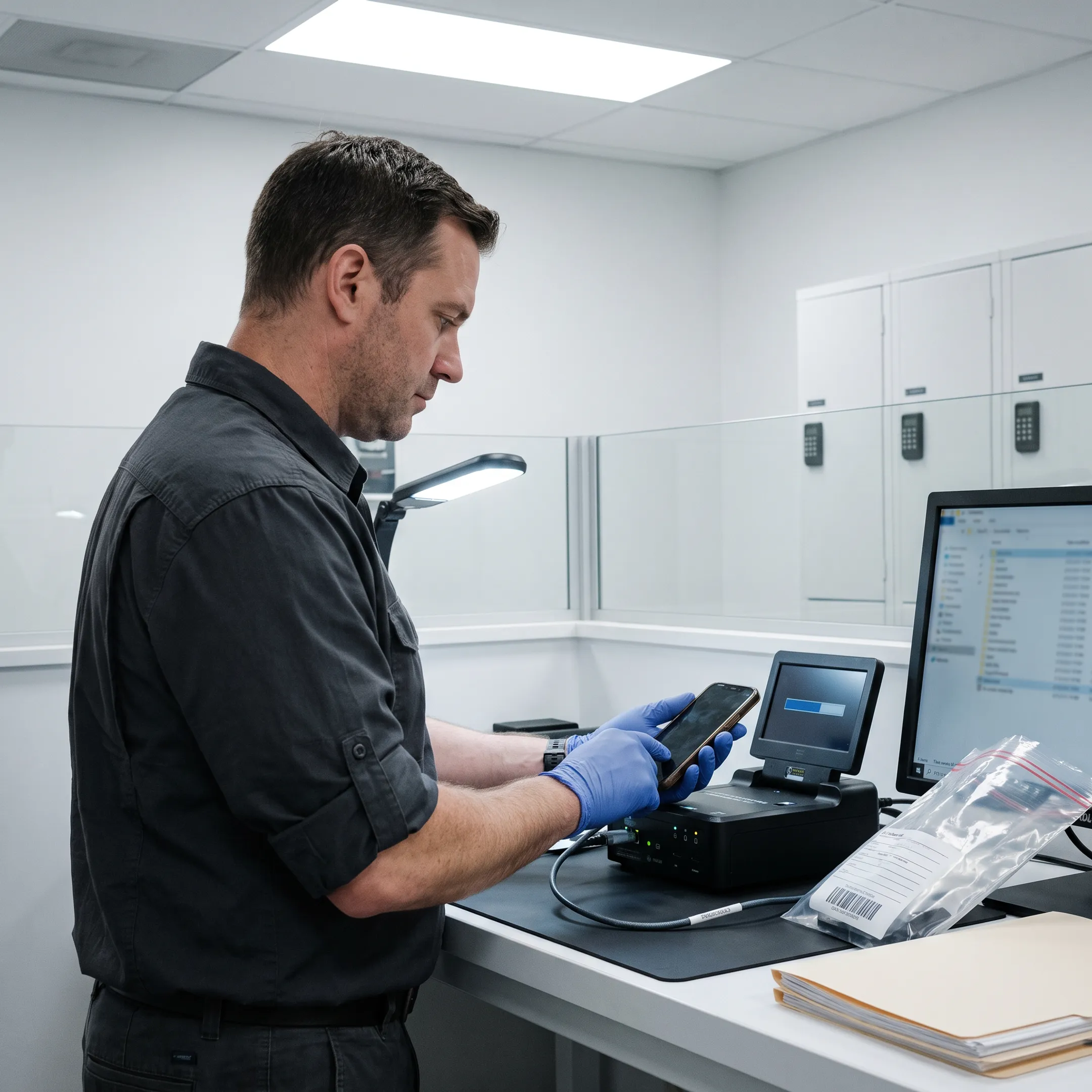 Secure smartphone data extraction workstation
