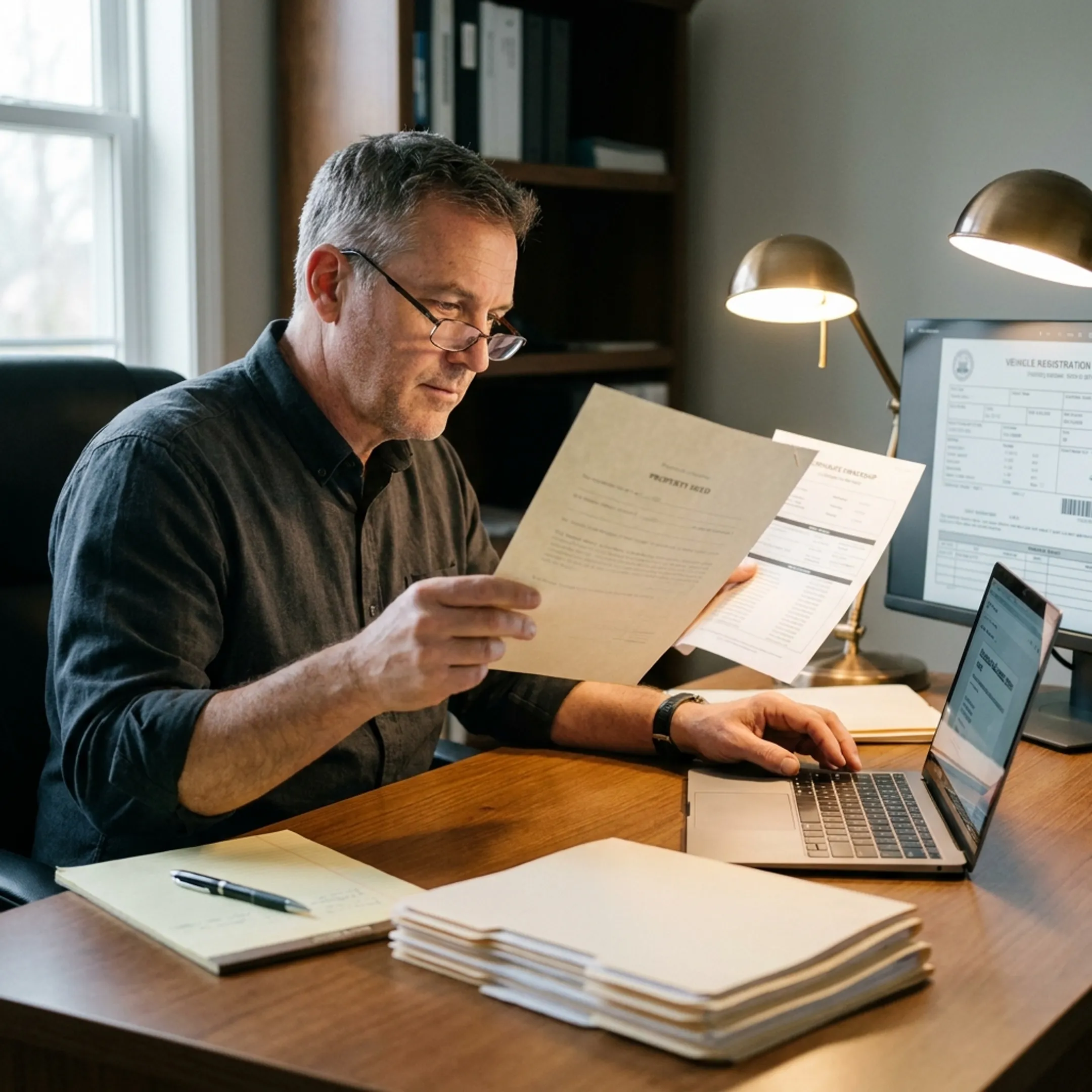 Asset investigator analyzing records