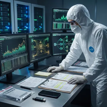 Analyst tracing cryptocurrency wallet activity