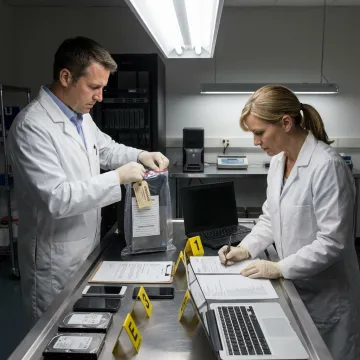 Forensic team documenting digital evidence