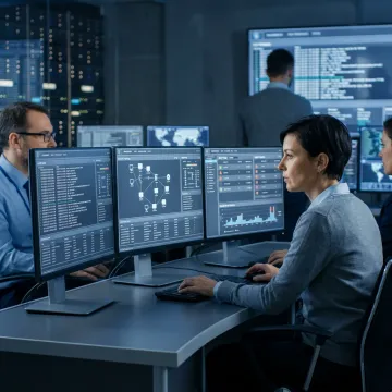 Cybersecurity analysts responding to an active incident