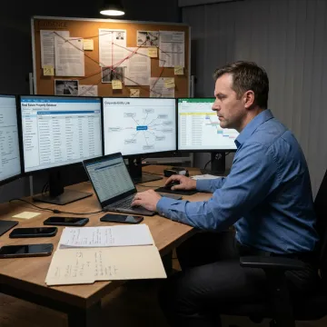 Investigator mapping asset search findings