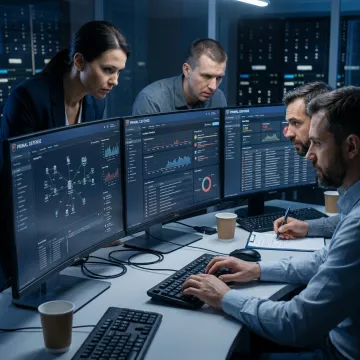 Cybersecurity analysts responding to an active incident