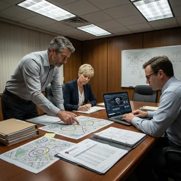 Investigation team planning case strategy