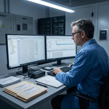 Cybersecurity expert reviewing digital evidence for litigation