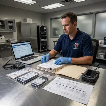 Corporate investigation process with forensic evidence review