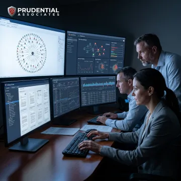 Investigators mapping corporate due diligence findings