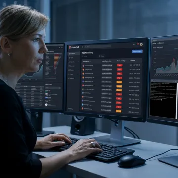 Cybersecurity analyst monitoring dark web threats
