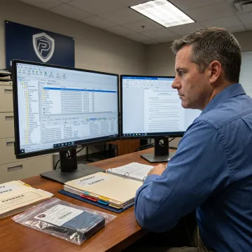 Forensic expert reviewing digital evidence for litigation