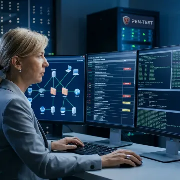 Cybersecurity analyst performing penetration testing