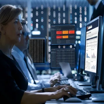 Cybersecurity team reviewing incident response data