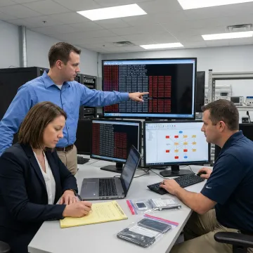 Incident response team analyzing breach evidence